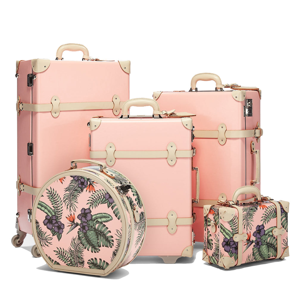 The Botanist Stowaway in Pink Vintage-Inspired Check-In Luggage