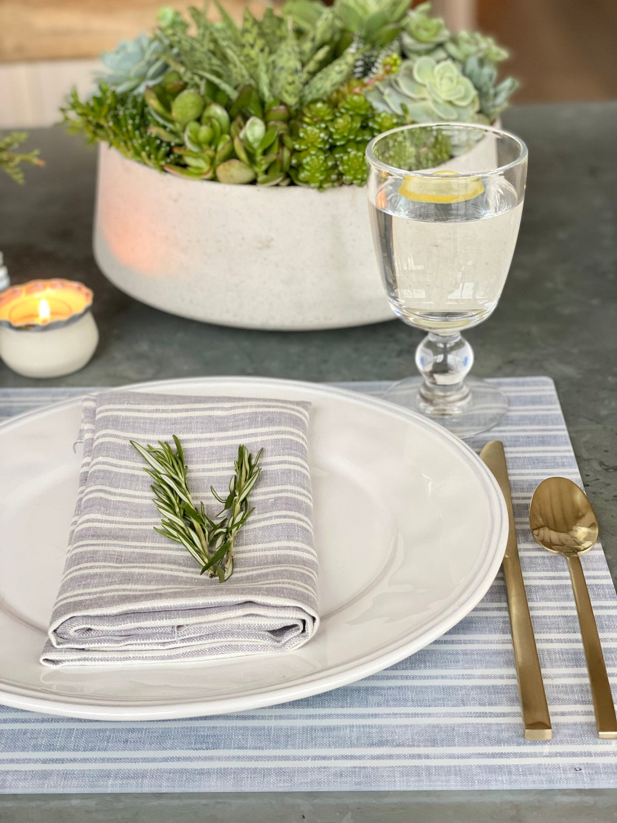 George Gray Stripe Placemat