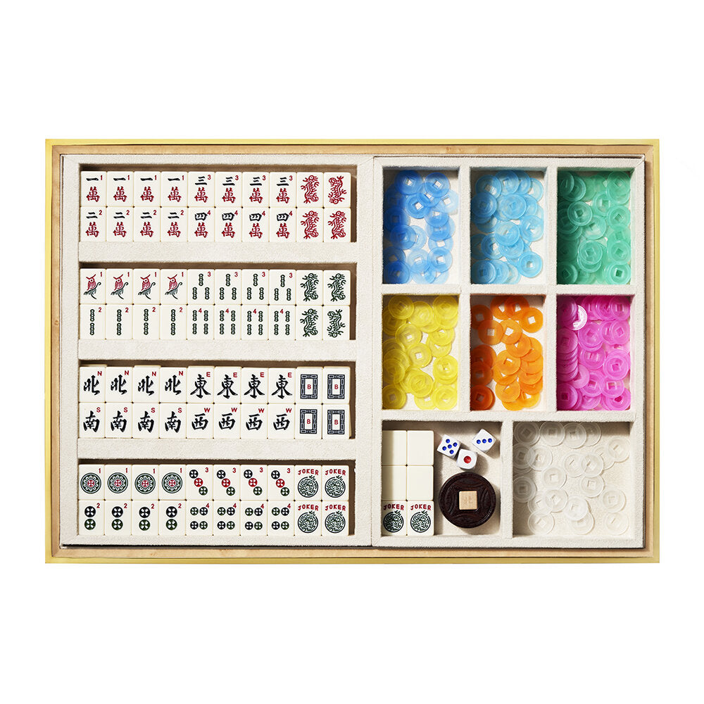 AERIN Gio Shagreen Mahjong Set - Cream