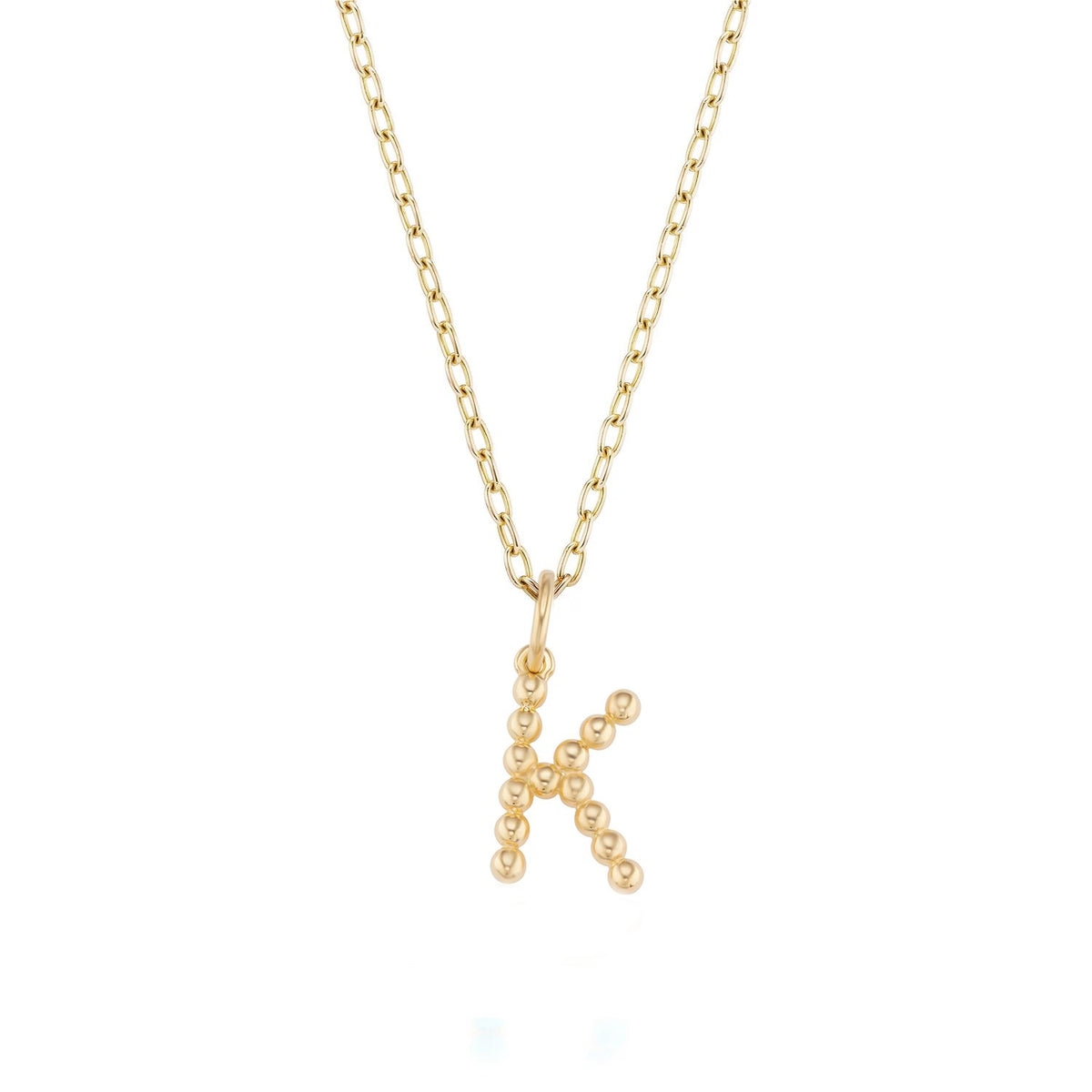 Confetti Gold Ball Letter Pendant