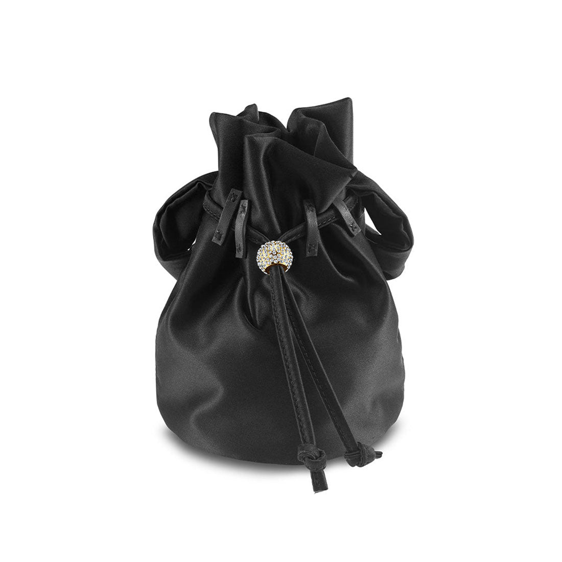 Grace Pouch Petite in Black Diamond Satin