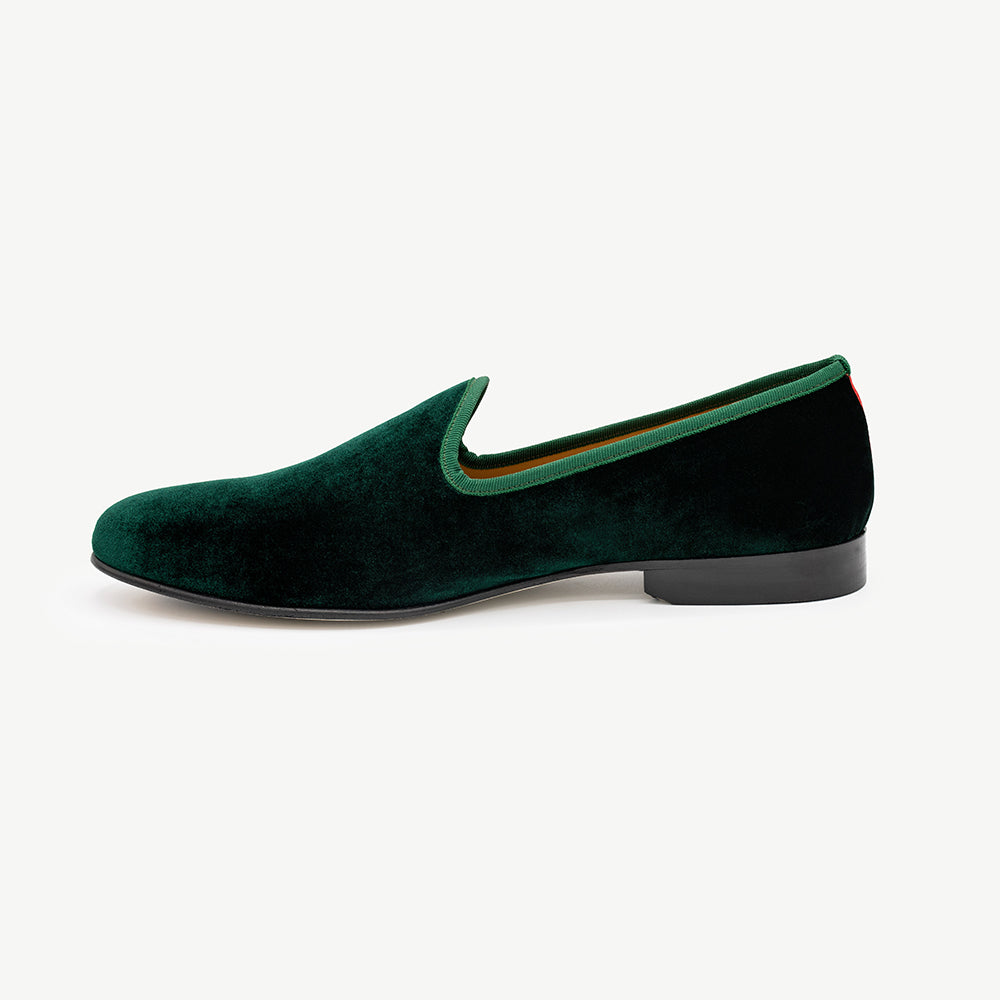 green velvet dress shoes Mens Hunter Green Baroque Velvet Dress Loafers Shoes After Midnight 6910 S