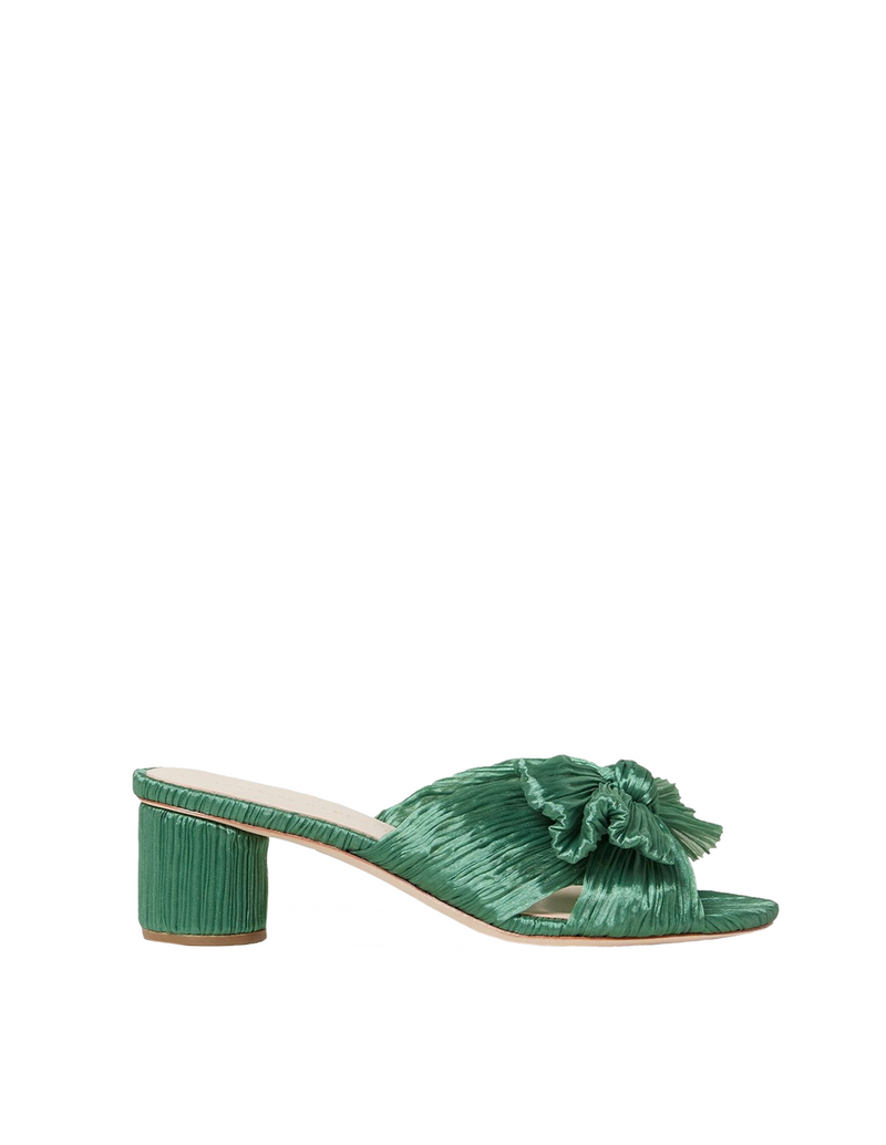 Emilia Pleated Bow Heel in Sage