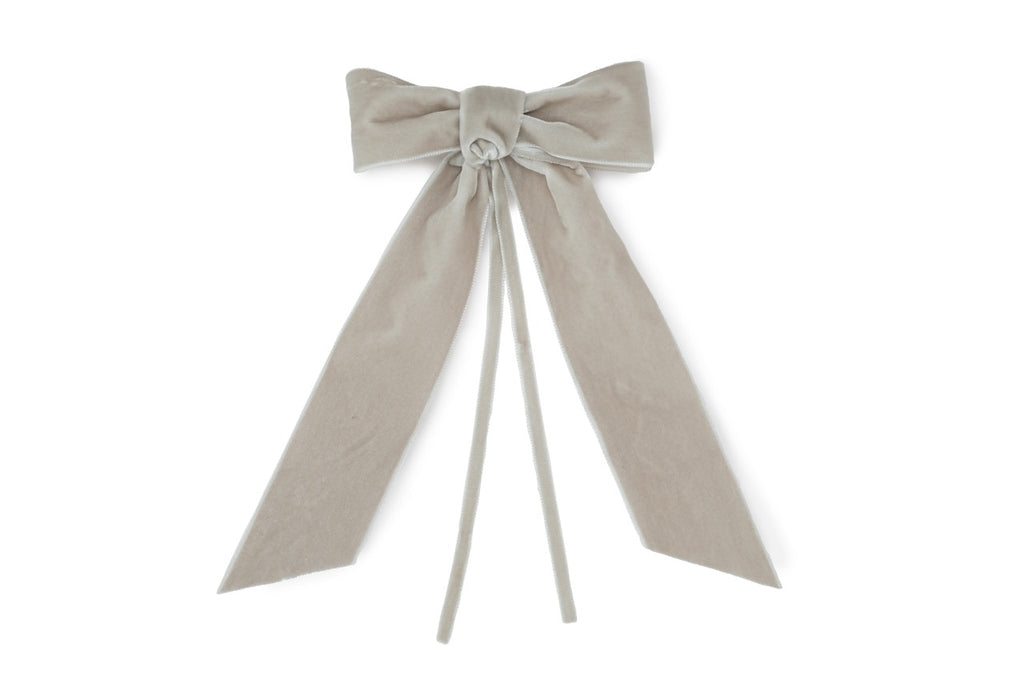 Grey Velvet Napkin Bows, Set of 4