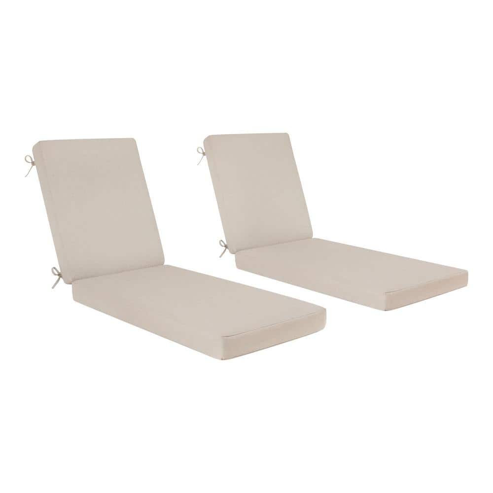 24.75 in. x 76 in. CushionGuard Outdoor Chaise Lounge Replacement Cushion in Putty (2-Pack)