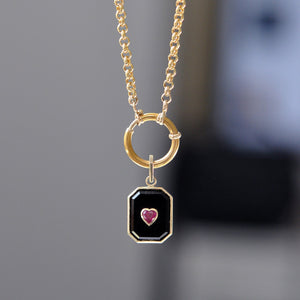 Onyx Ruby Heart Charm