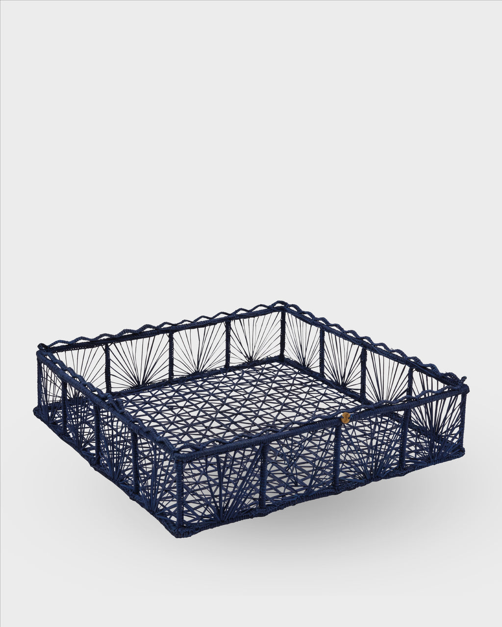 David Hicks Wicker Tray in Blue