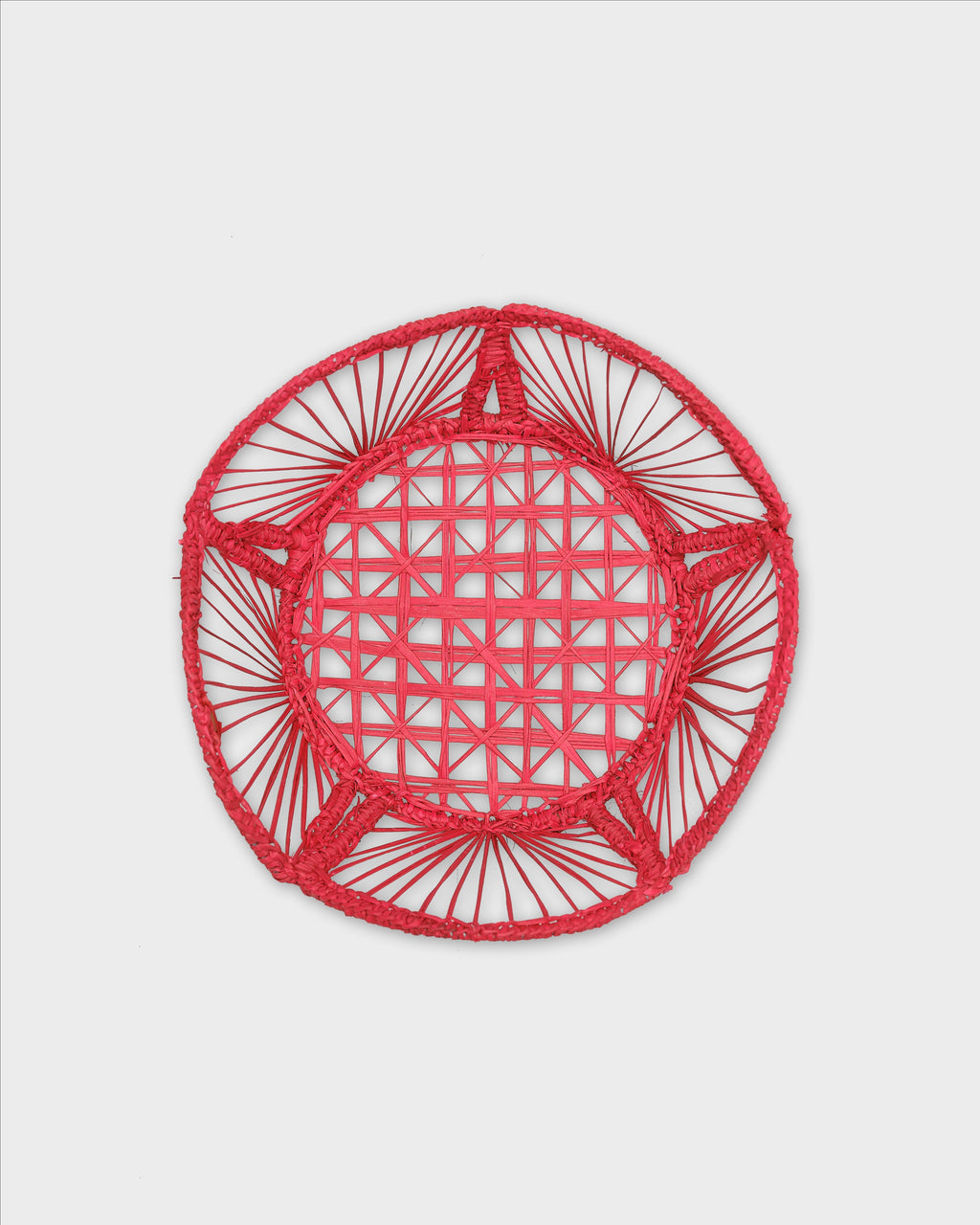 David Hicks Floral Bread Basket in Red
