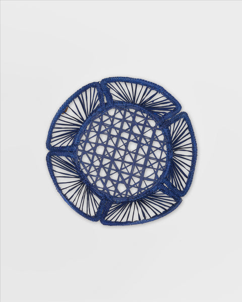 David Hicks Floral Bread Basket in Blue