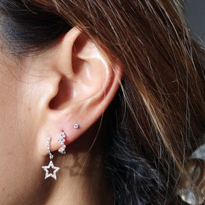 Star Charm Earrings, Pair