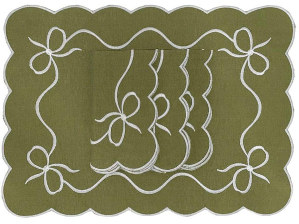 Bow Placemats, Set of 4 (BLUE)
