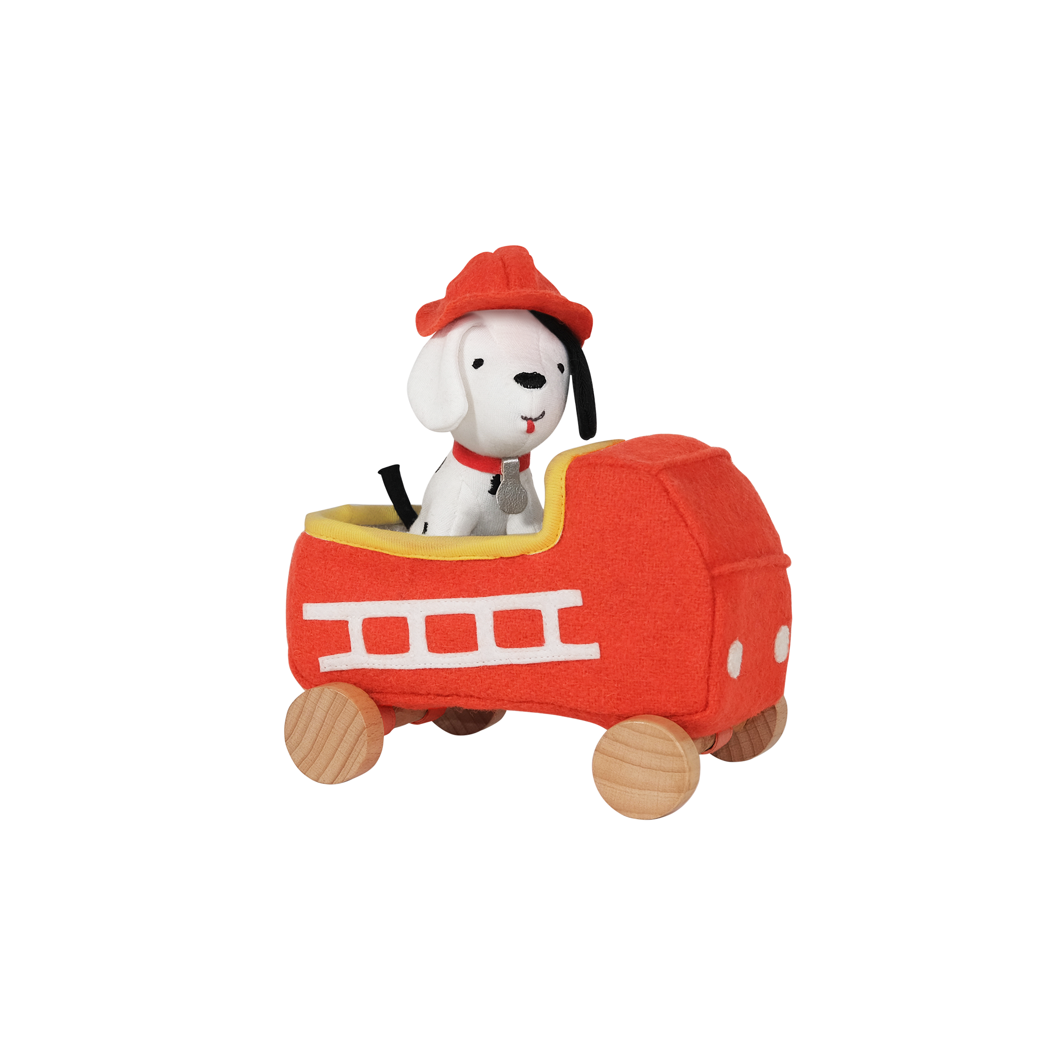 Olli Ella Holdie Dog-Go fire chief dog driver and car with side view