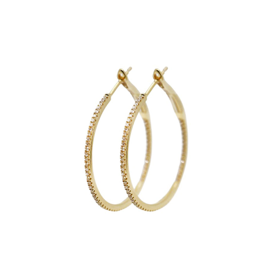 1.0" Diamond Hoops, Pair