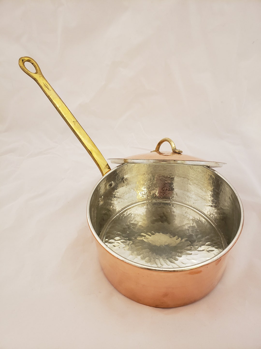 Copper Saucepan with Lid | Handmade Copper Pan | Cooking Pot | Kitchen Accessory | Handled Copper Pot | Turkish Copper Pot | Copper Cookware