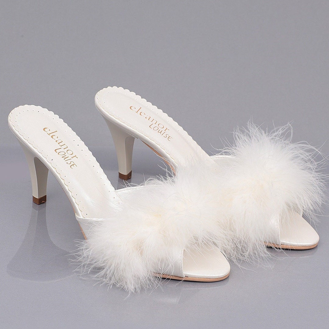 Bridal Marabou Feather Slippers