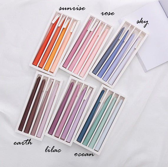 Color Palette Taper Candles Pack of 4