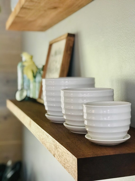 Classic White Ceramic Planters in 3 sizes | High Quality Plant Pot |