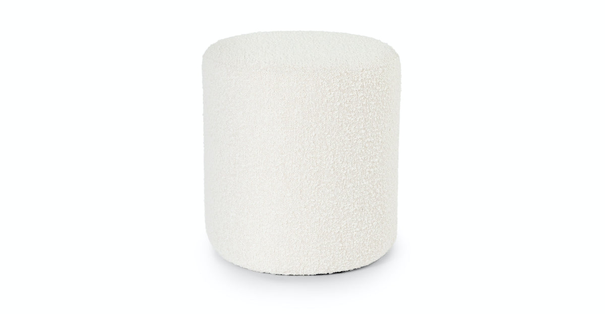 Cilo Ivory Bouclé Ottoman