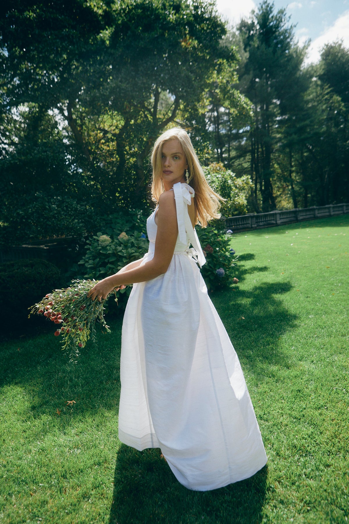 The Marie Dress in Silk Dupioni Over The Moon