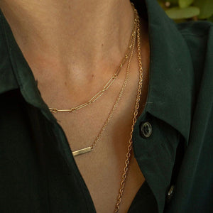 Fewer Finer Nameplate Necklace