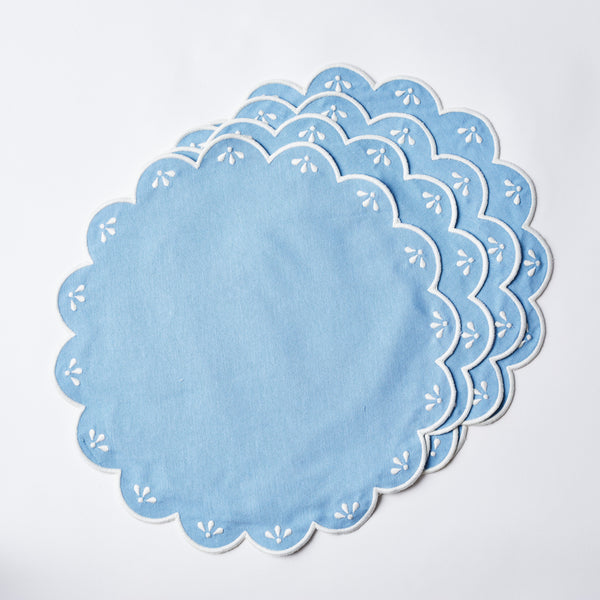 Peony Blue Placemats, Set of 4