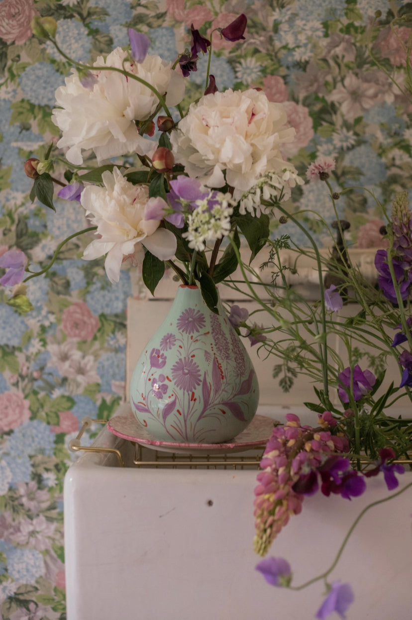 Drop it Like it's Hot Vase in Lilac & Mint Floral