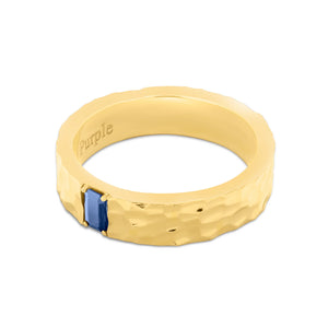 Destiny Hammered Blue Sapphire Band