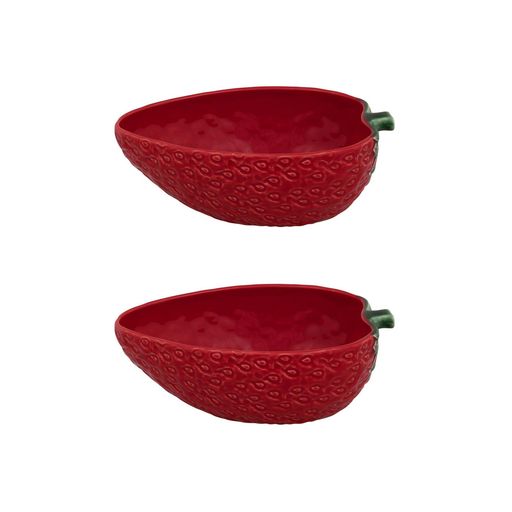 Strawberries Oval Bowl 13.5 oz, Set of 2