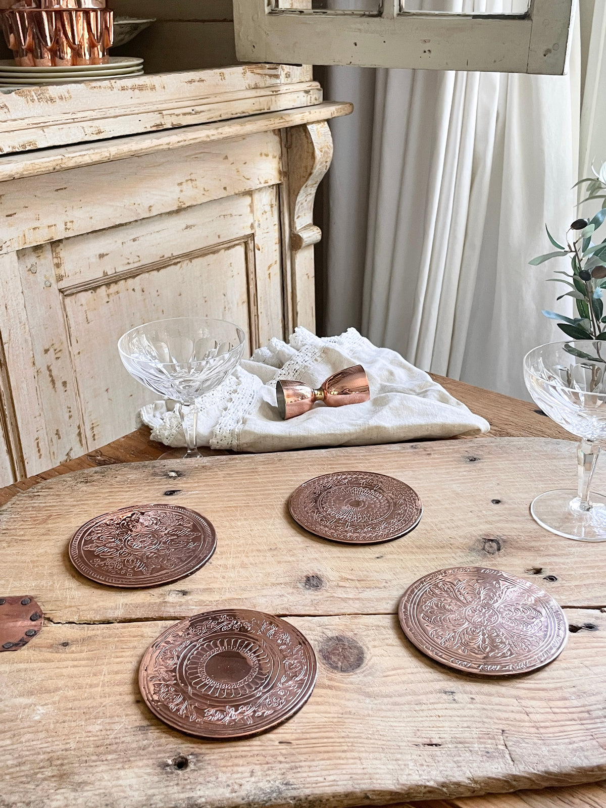 CMK Vintage Inspired Coasters Set, Set of 4