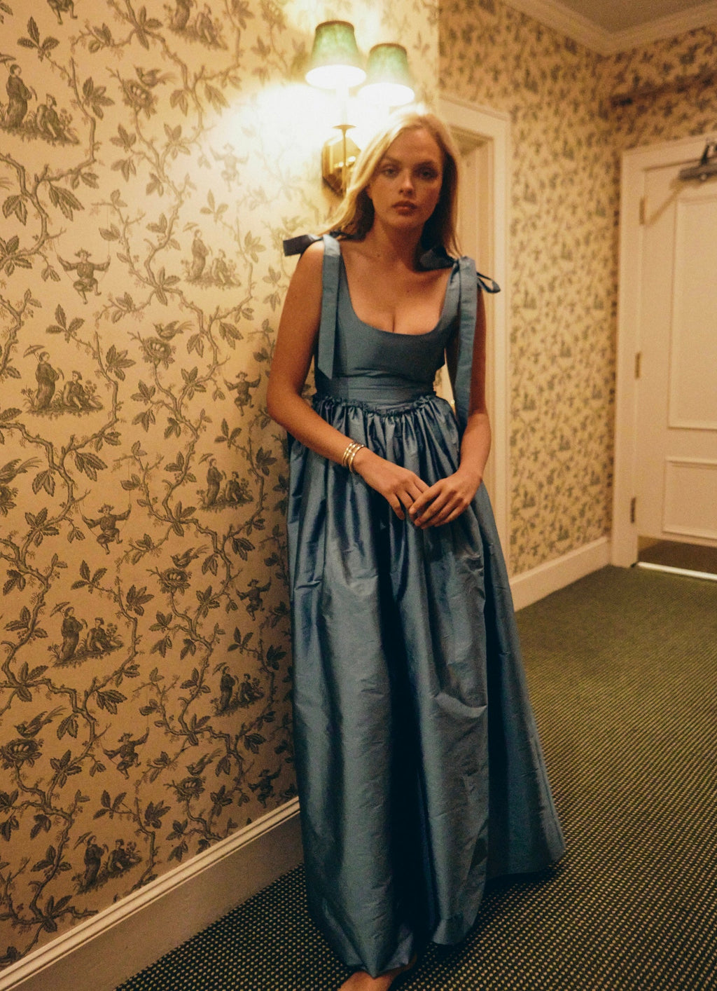 The Marie Dress in Azure Blue Azure Blue / Xs The Marie Dress in Azure Blue Azure Blue / Xs