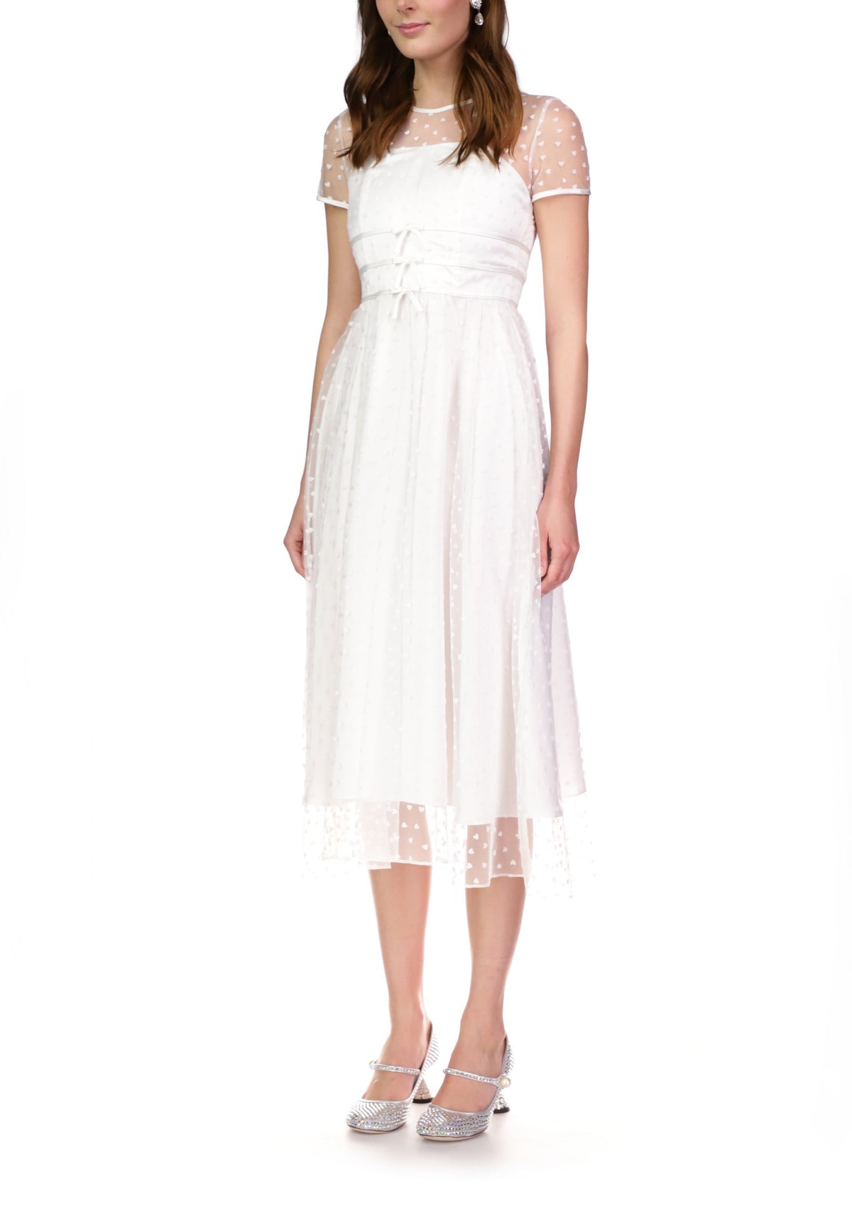 Scarlett Tulle Dress with Bows in White