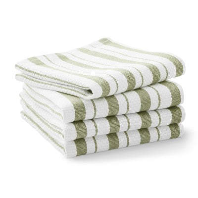 Classic Stripe Dishcloths, Sage