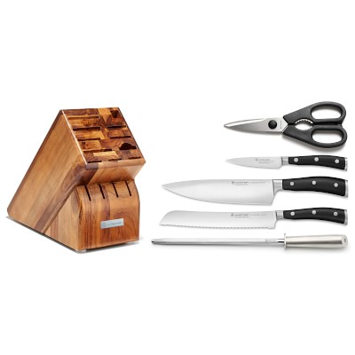 Wüsthof Classic Ikon 6-Piece Starter Knife Block Set, Acacia