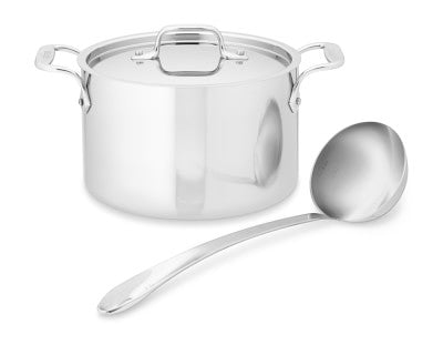 All-Clad D3 Tri-Ply Stainless-Steel Soup Pot with Ladle, 4-Qt.