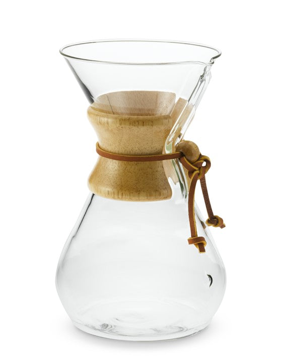 8-cup Chemex® Pour-Over Glass Coffee Maker with Wood Collar