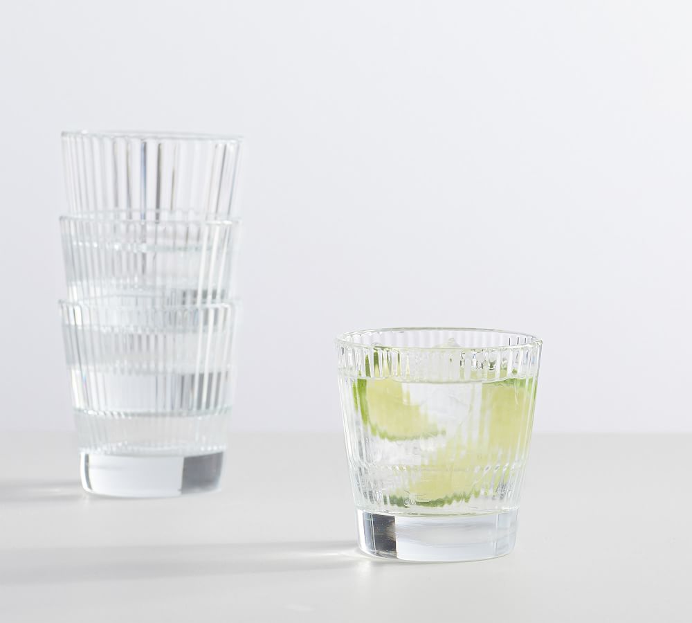 Astoria Optic Stackable Drinking Glasses - Short - Set of 4