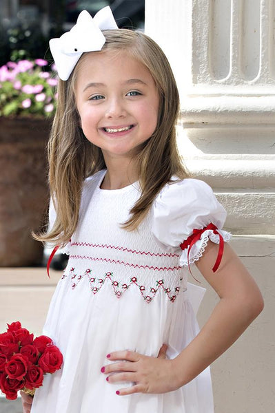 Strasburg Children Christmas Smocked Dress - Red Holiday Flower Girl Outfit, 10/Red Strasburg Children Christmas Smocked Dress - Red Holiday Flower Girl Outfit, 10/Red