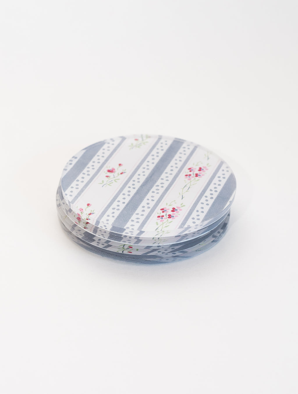 James Vintage Floral Stripe Coaster Set