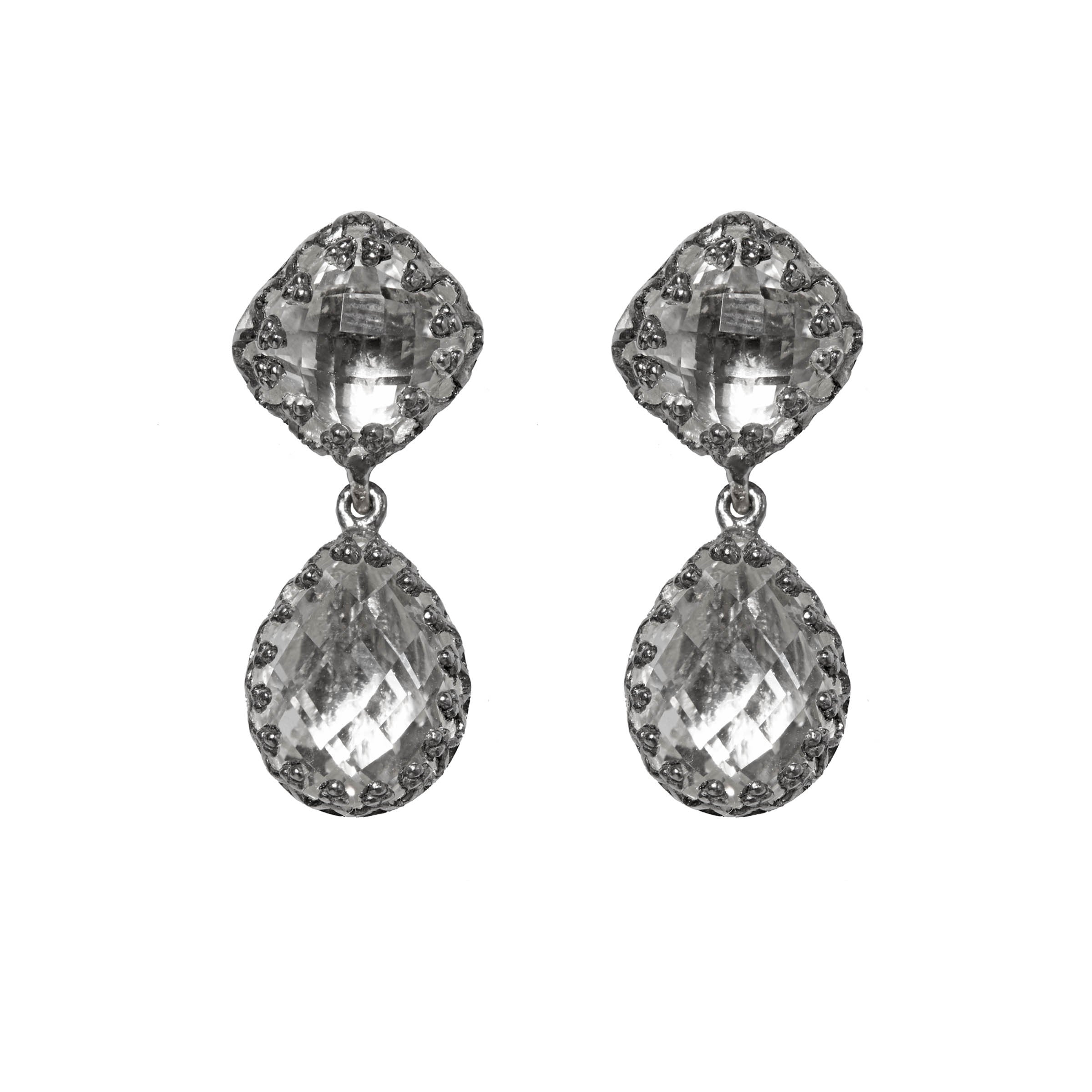 Jane Small Day Night Earrings in White
