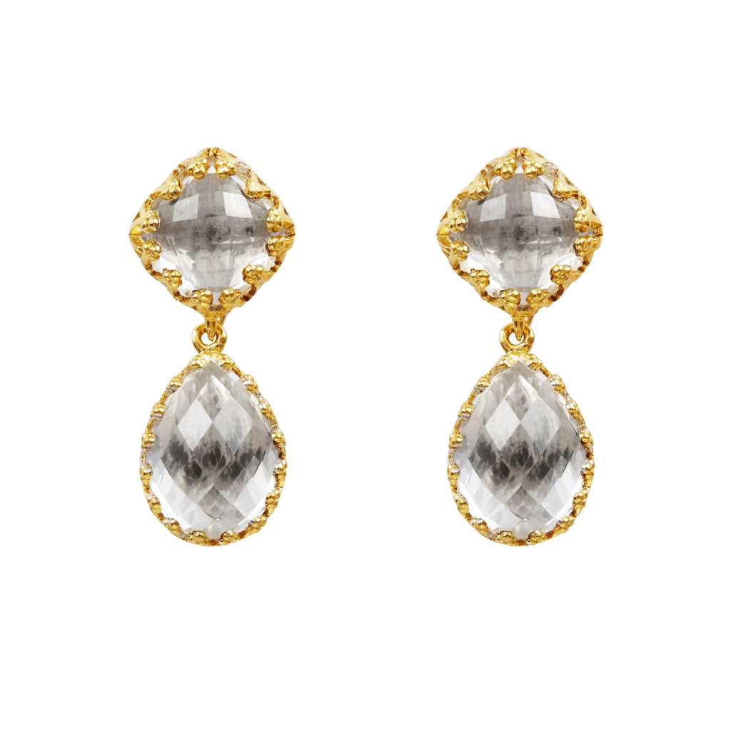 Jane Small Day Night Earrings in White
