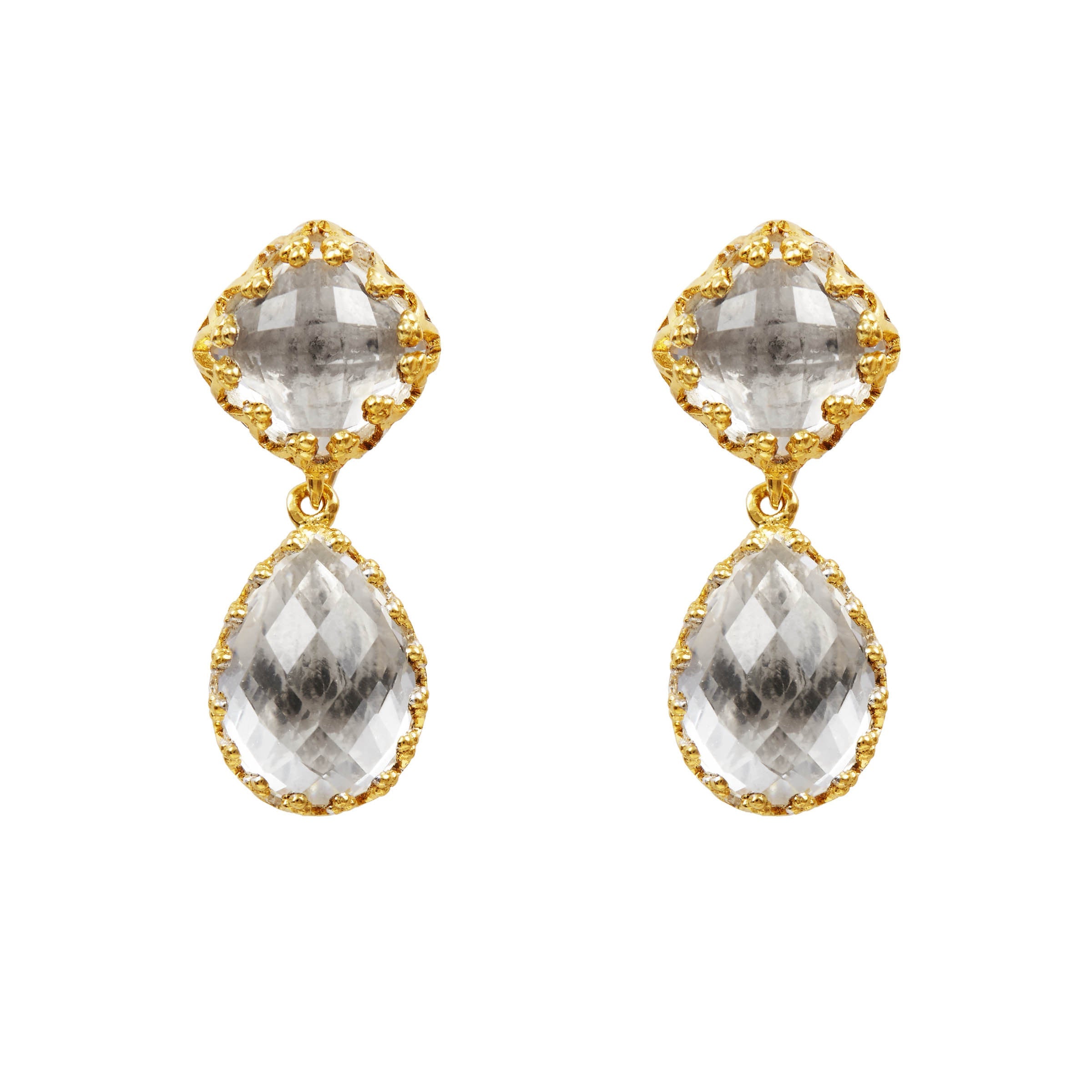 Jane Small Day Night Earrings in White