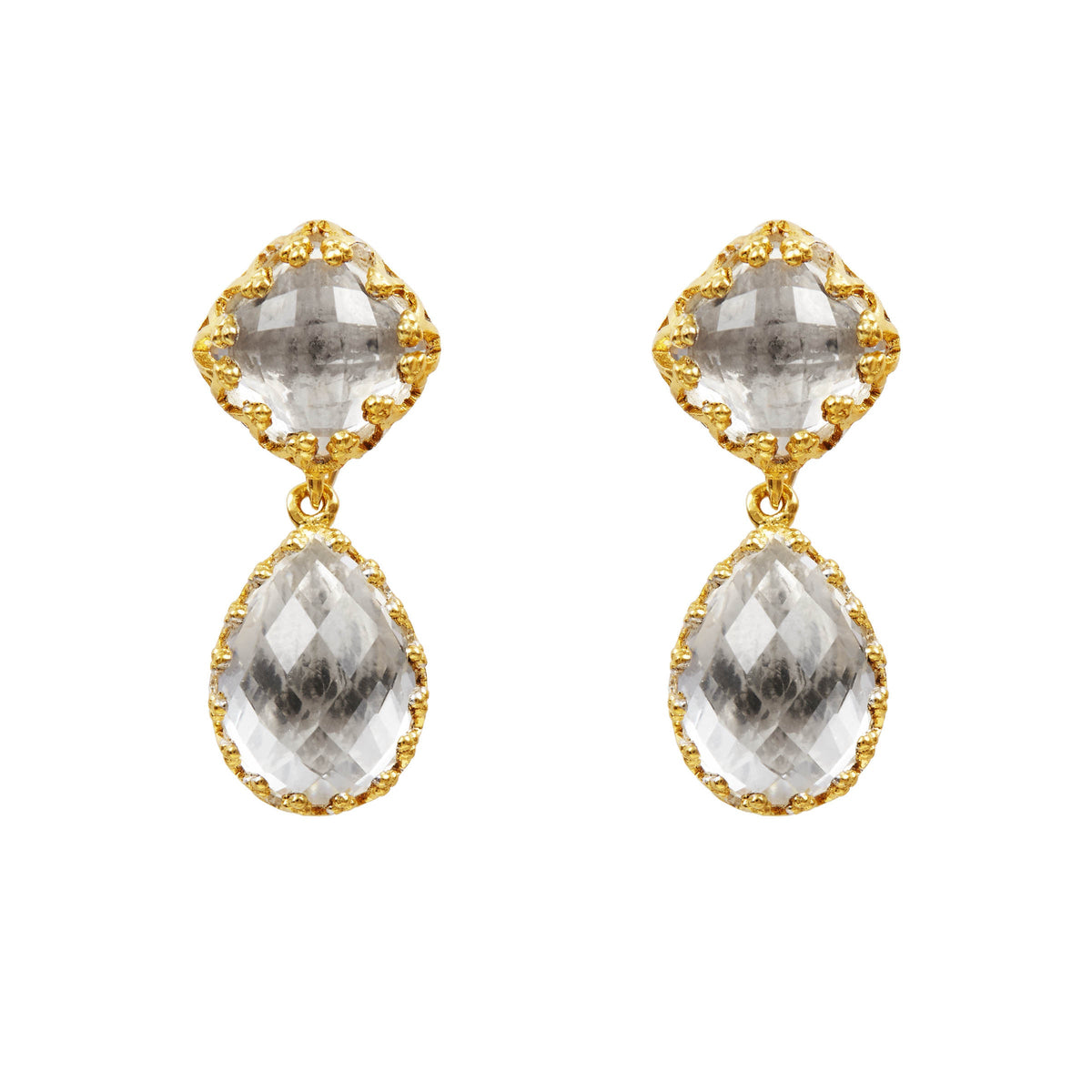 Jane Small Day Night Earrings in White