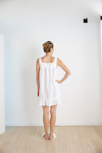 Jennifer White Cotton Nightgown