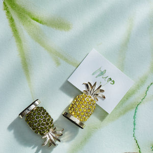 Pineapple Placecard Holders in Yellow, Set of Two