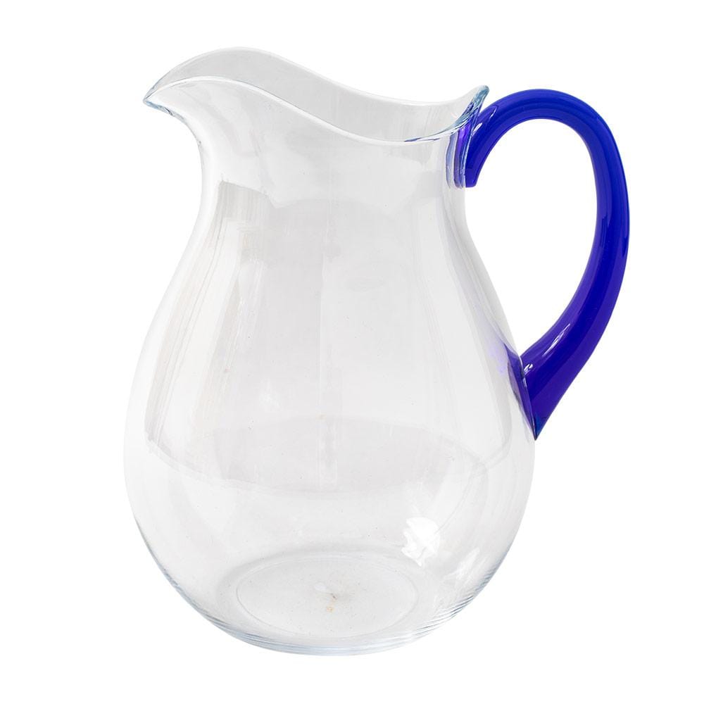 Acrylic Pitcher in Clear with Cobalt Handle
