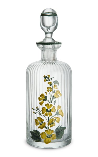 Hand-Painted Floral Murano Glass Oil Bottle