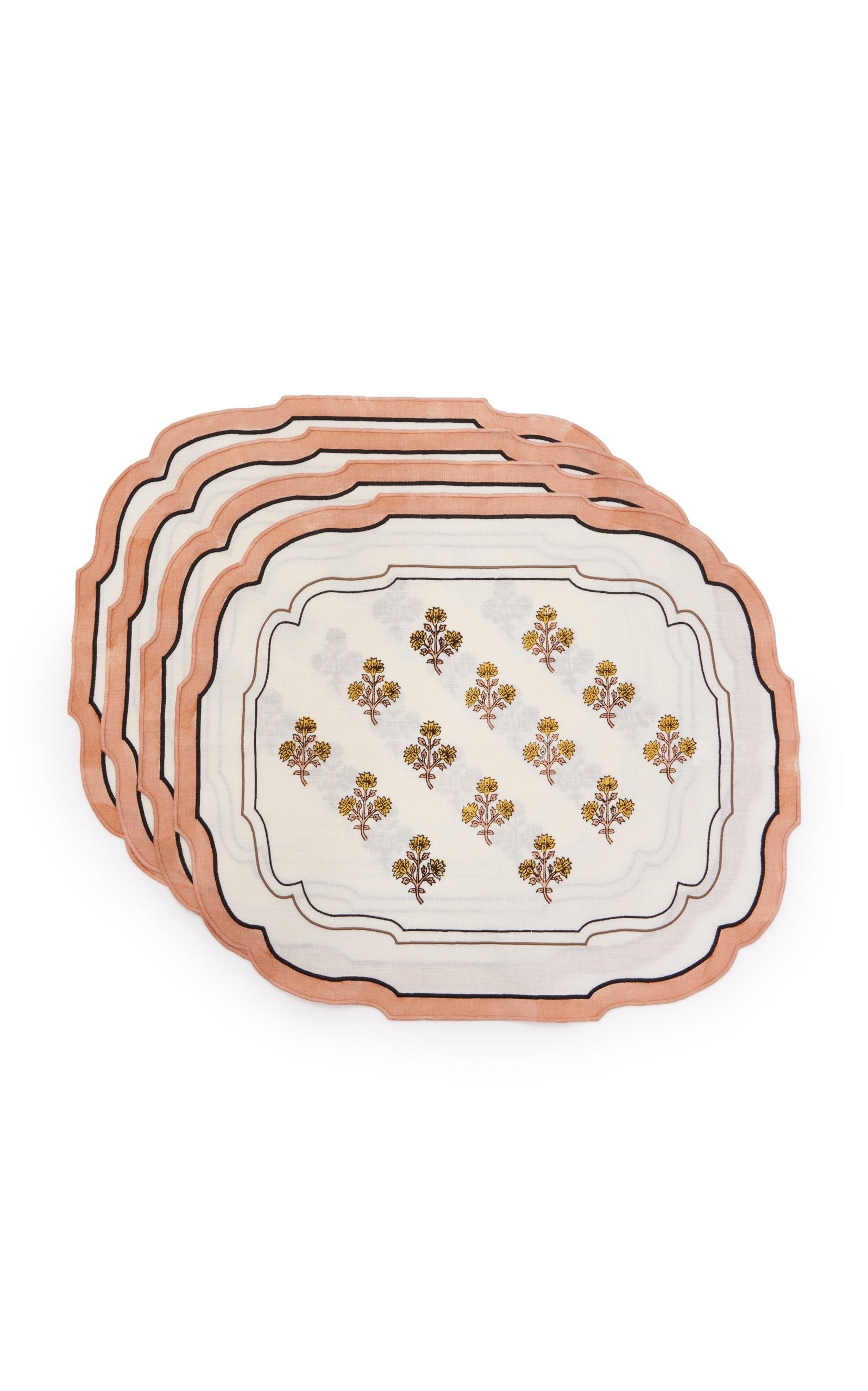 Set-of-Four Printed Linen Placemats