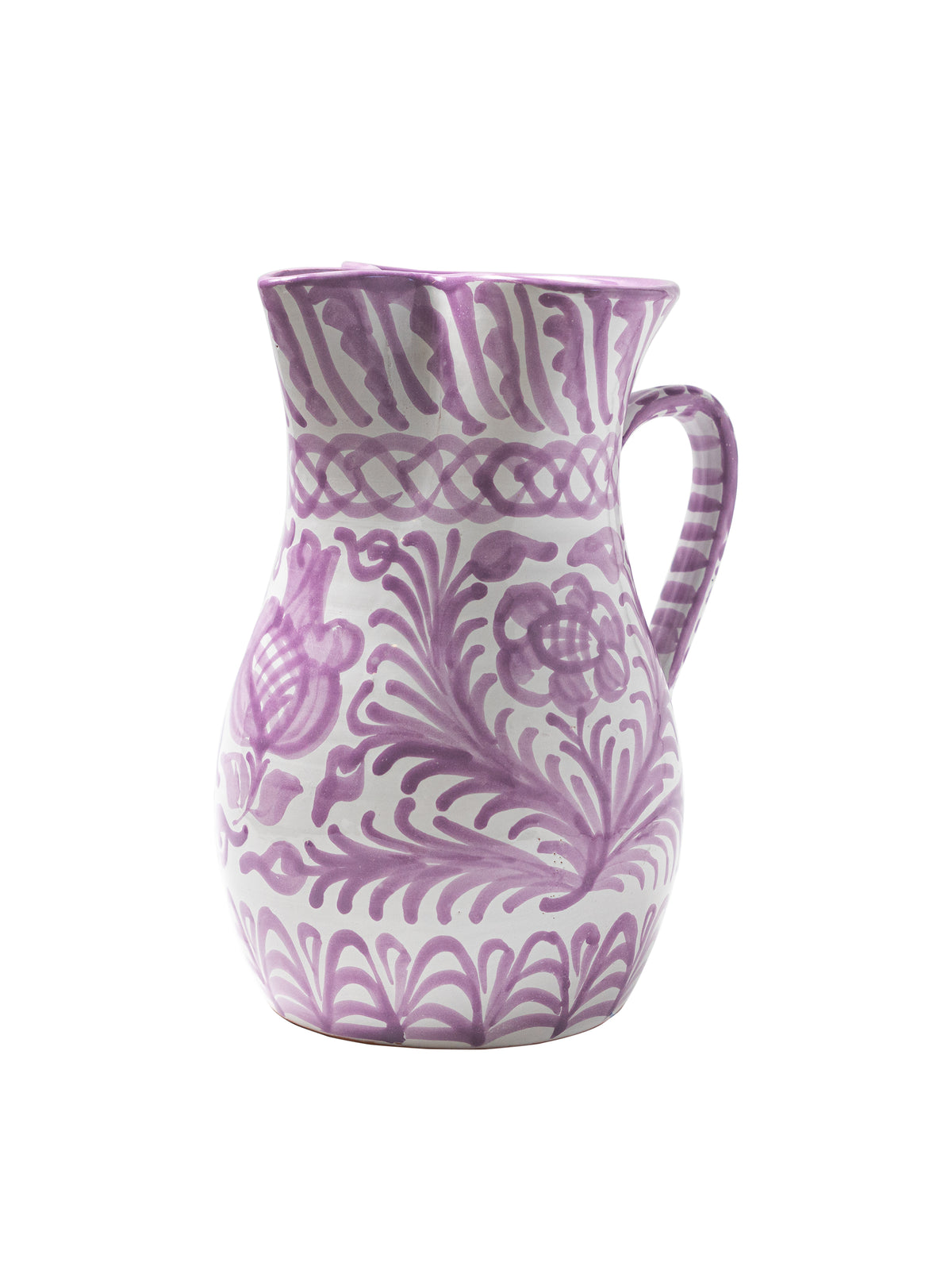 Casa Lila Large Pitcher with Hand-painted Designs