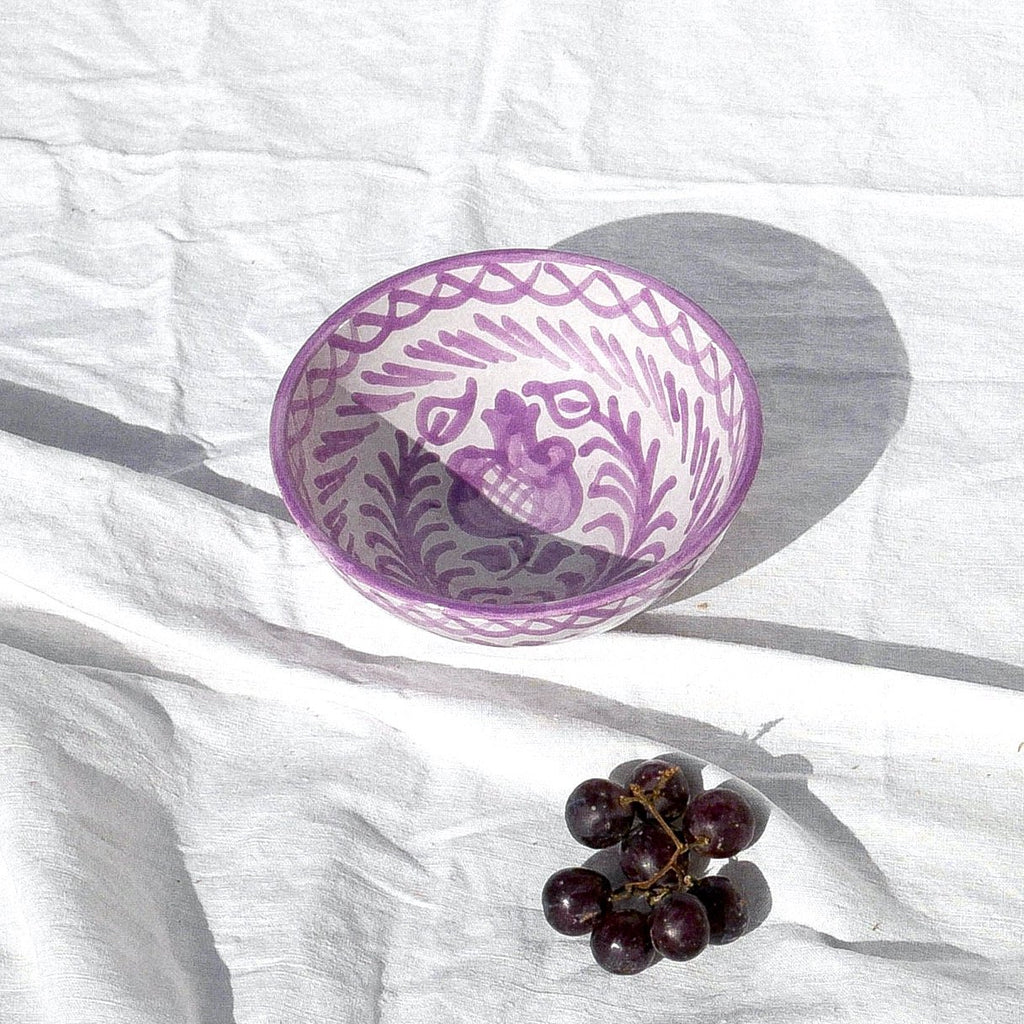 Casa Lila Small Bowl with Hand-painted Designs