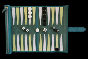 Travel Backgammon Board Green